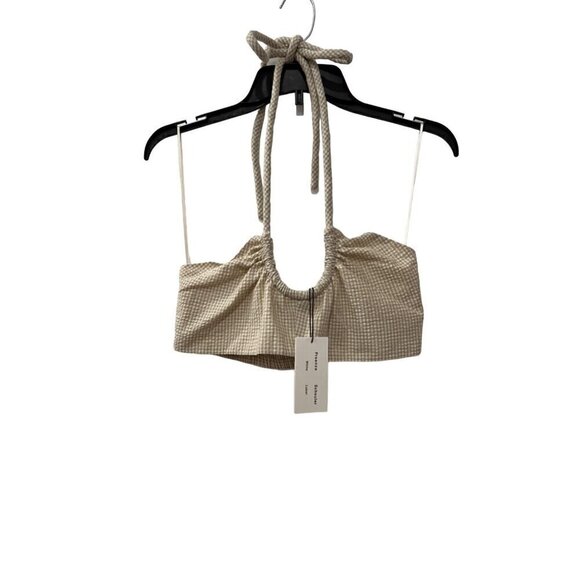 New Proenza Schouler White Label Size 4 Cropped top Gingham Halter Bralette - Picture 3 of 11